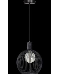 Pendant Lamp Round Wire Thinking, 1 Light Point 30cm, Black