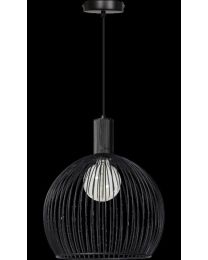 Pendant Lamp Round Wire Thinking, 1 Light Point 40cm, Black