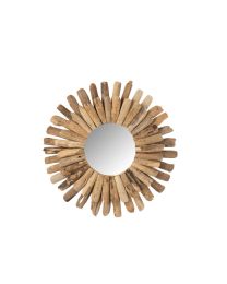 Miroir Rond Bois Recycle Naturel Large