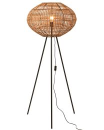 Staanlamp Driepoot Rattan/metaal Bruin/zwart Large