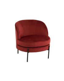 Loungestoel Rond Textiel/metaal Steen Rood