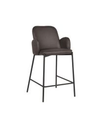 Barstool In Microfiber Anthracite - Per 2