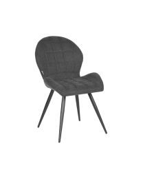 Comfortable Dining Chair In Weave Fabric, Anthracite Color - Per 2