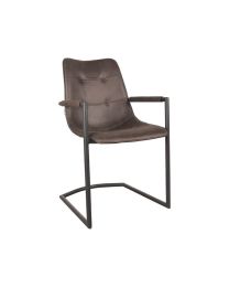 Chaise De Salle à Manger Avec Accoudoir, En Microfibre Anthracite - Par 2