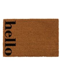 Door Mat Hello Natural/black