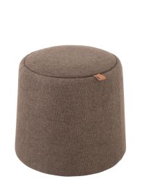 Pouf/table D'appoint Rond Textile/bois Brun