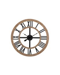 Horloge Rustique Chiffres Romains Mdf Naturel/noir