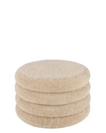 Stool Round Teddy Polyester Beige