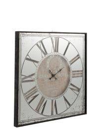 Horloge Carree Hotel Miroir Gris