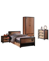 This Alex-combination Contains A  Nightstand  And A  Bed 90x200cm  And A  Underbed  And A  2 Door Wardrobe  And A  Chest 4 Drawers