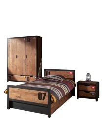 This Alex-combination Contains A  Nightstand * And A  Bed 90x200cm * And A  Underbed * And A  3 Door Wardrobe *