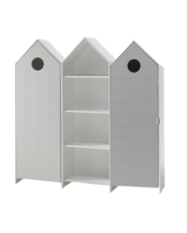 This Casami Combination Consists Of 3 Cupboards: 2 Closets With Doors In White And Grey And 1 Closet Without Door.