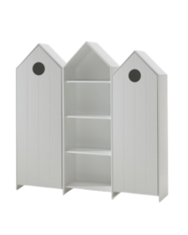 Casami Lot Avec 3 Armoires: 2 Armoires Avec Des Portes En Blanc Et 1 Armoire Sans Porte