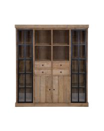 Unique Teak Wooden Cabinet With Two Glass Doors