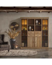 Unique Teak Wooden Cabinet With Two Glass Doors