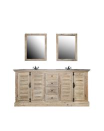 Cabinet Old Pine Olive With Stone 2 Sinks