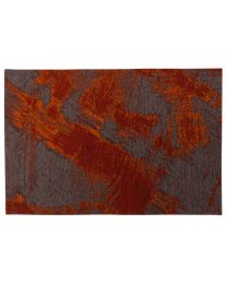 Tapis Design63 Gris Foncé Avec Ocre/rouge 155x230cm