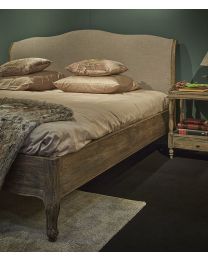 Bed 160 Linen Dark Gray Oak 210cm Long