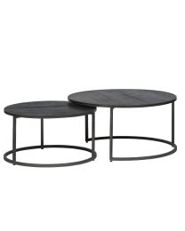 Black Round Coffee Table Set Dalton