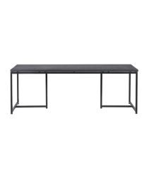 Dining Room Table Daphne In Black Oak, Metal Base 240 Cm