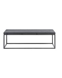 Coffee Table In Black Oak With Metal Base Black