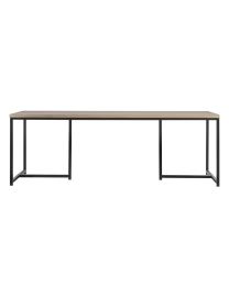 Dining Table 240cm In Oak With Metal Black Base