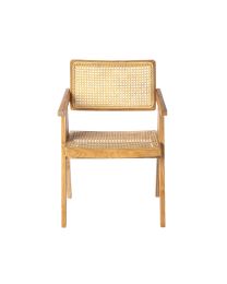 Dining Room Chair In Teak And Rattan - Per 2