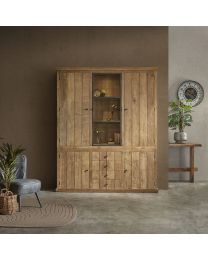 3-door Display Cabinet In Recycled Teak