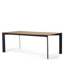 Extendable Dining Table 200/300cm In Recycled Teak, Metal Legs