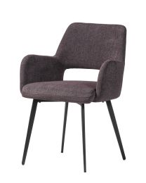 Fauteuil à Dossier Ouvert En Tissu Merlot - Par 2