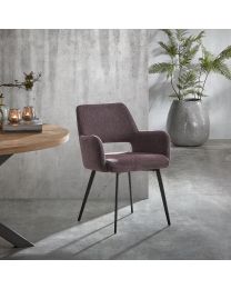 Fauteuil à Dossier Ouvert En Tissu Merlot - Par 2