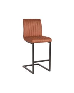 Tabouret De Bar En Microfibre Cognac - Par 2