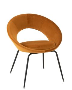 Chaise Ronde Metal/textile Ocre