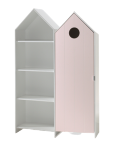 This Casami Combination Consists Of 2 Cupboards: 1 Closet With A Pink Door And 1 Closet Without Door.