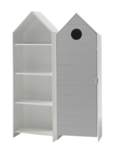 This Casami Combination Consists Of 2 Cupboards: 1 Closet With A Grey Door And 1 Closet Without Door.