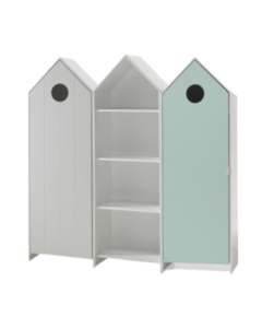 Casami Lot Avec 3 Armoires: 2 Armoires Avec Des Portes En Blanc Et Menthe Et 1 Armoire Sans Porte