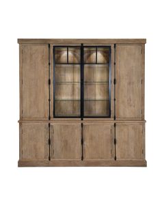 Vitrine Rustique élégante, Combinant Deux Portes Métalliques En Verre Et Deux Portes En Bois