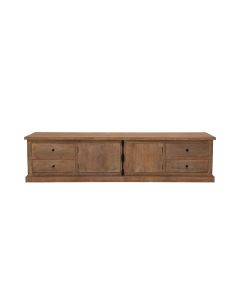 Tv-dressoir In Teak Met 4 Lade En 2 Deuren