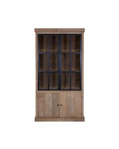 Vitrine Avec 2 Portes En Verre Métallique Et Bois De Teck