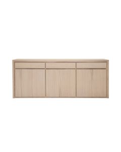 Eiken Dressoir Kast 3 Lade, 3 Deuren. Natuur Eiken Kleur