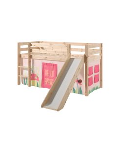 This Pino-combination Contains A Pino Mid Sleeper + Slide Natural  And A Curtain Spring