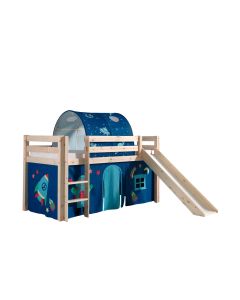 This Pino-combination Contains A Pino Mid Sleeper + Slide Natural  And A Curtain Astro And A Tunnel Astro