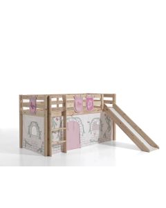 This Pino-combination Contains A Pino Mid Sleeper + Slide Natural  And A Curtain Birdy And A 3 Pockets Birdy