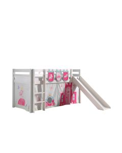 This Pino-combination Contains A Pino  Mid Sleeper + Slide White  And A Curtain Princess And A 3 Pockets Princess