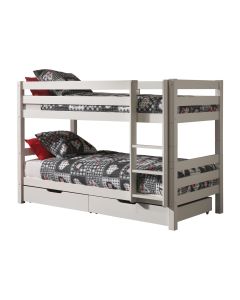 Pino-combinatie Met Wit Pino Stapelbed En Een Pino 2 Lades Wit