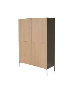 Hedendaagse Elegante Kast: Eikenhout Met Verfijnd Lijnprofiel En Metalen Afwerking.