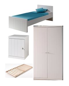 This Robin Combination Consists Of The Robin Bed (90 X 200 Cm) With Slatted Base, Bedside Table And 2-door Wardrobe.