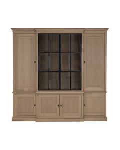 Country Display Cabinet With Crown Molding.