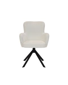 Swivel Arm Chair In Off White Color, Soft Comfort - Per 2