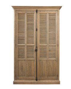 Country Closet In Oak, Weathered Finish. 2 Door Louvre Wardrobe